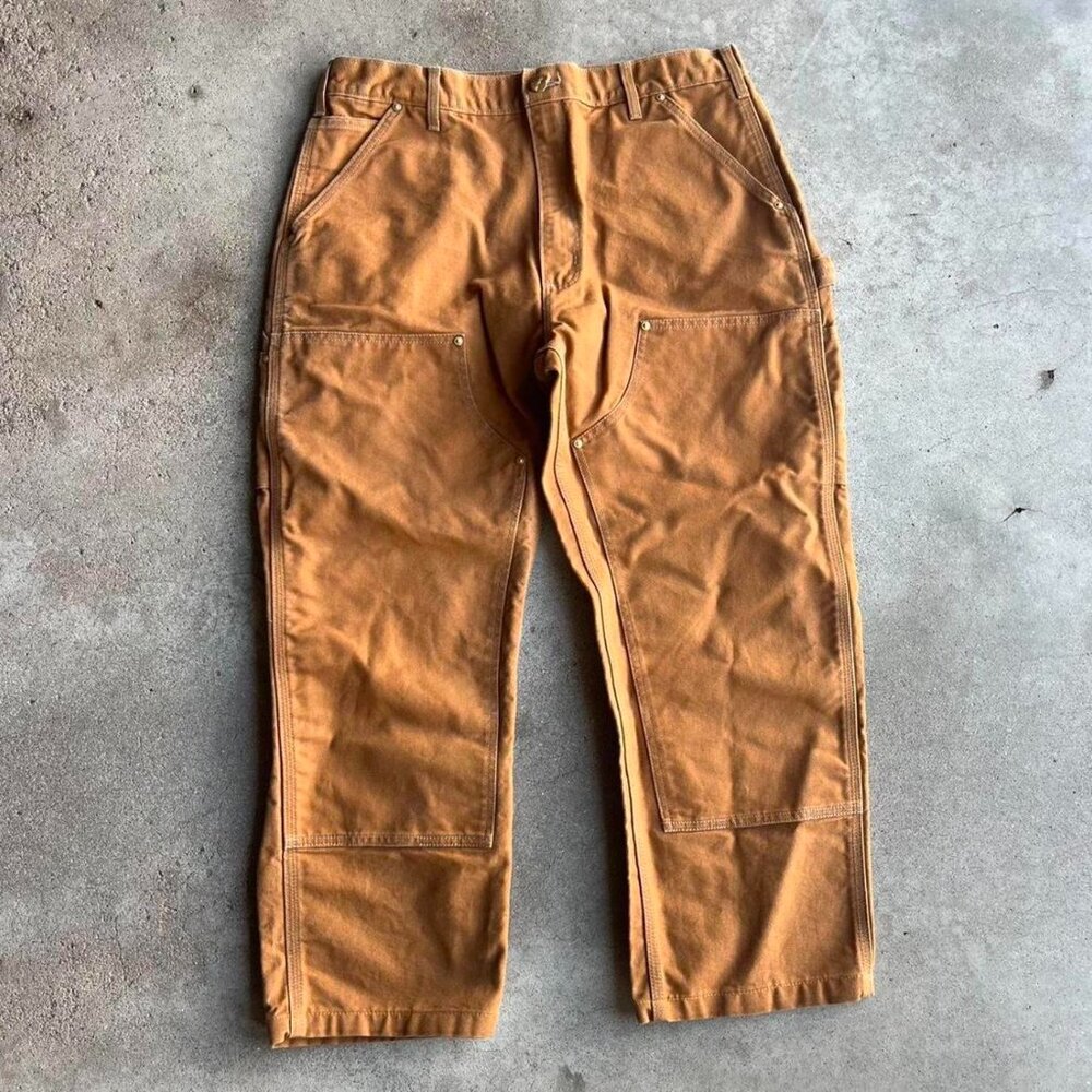 Vintage Carhartt Double Knee Duck Pants Tan 38x34